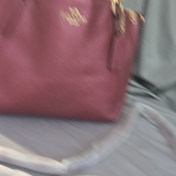 Coach Pink Leather Shoulder Bag with Gold Accents - Picture 8 of 10